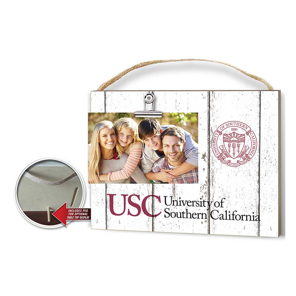 Clip It Weathered Logo Photo Frame Southern California Trojans