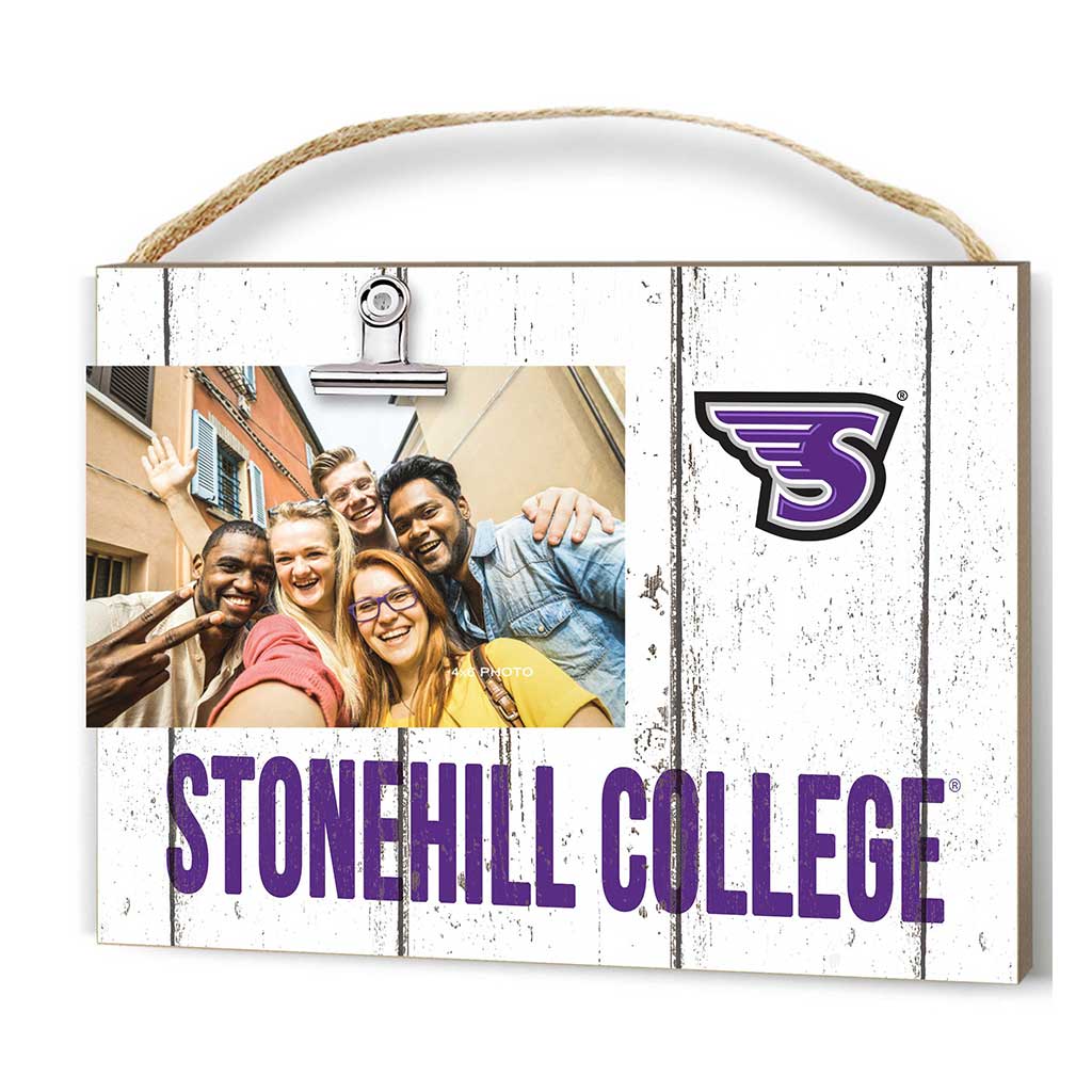 Clip It Weathered Logo Photo Frame Stonehill College Skyhawks