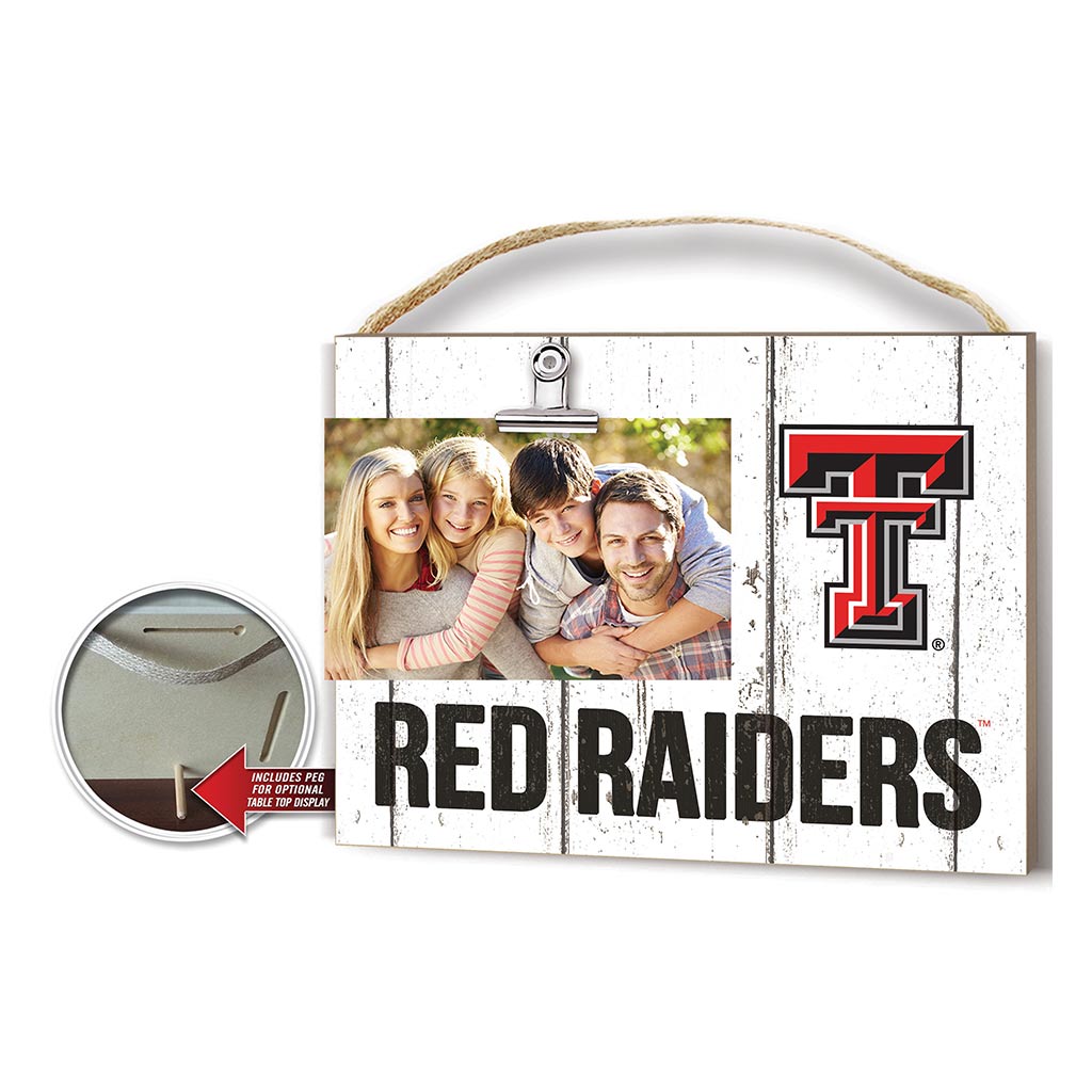 Clip It Weathered Logo Photo Frame Texas Tech Red Raiders