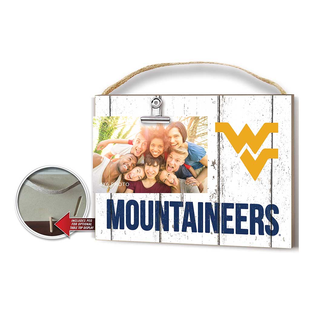 Clip It Weathered Logo Photo Frame West Virginia Mountaineers