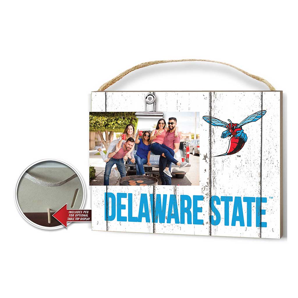 Clip It Weathered Logo Photo Frame Delaware State Hornets