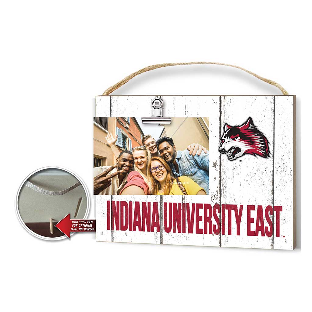 Clip It Weathered Logo Photo Frame Indiana University East Red Wolves