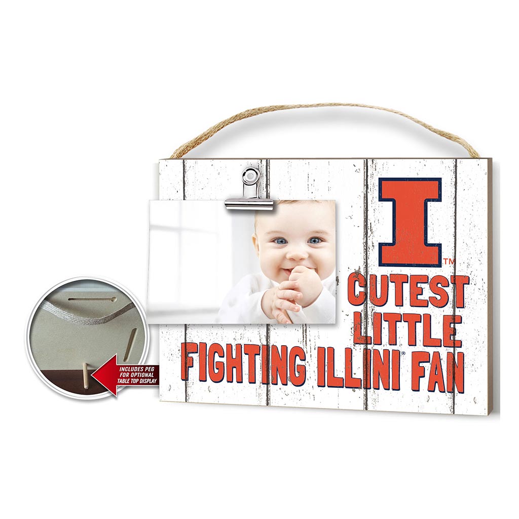 Cutest Little Weathered Logo Clip Photo Frame Illinois Fighting Illini