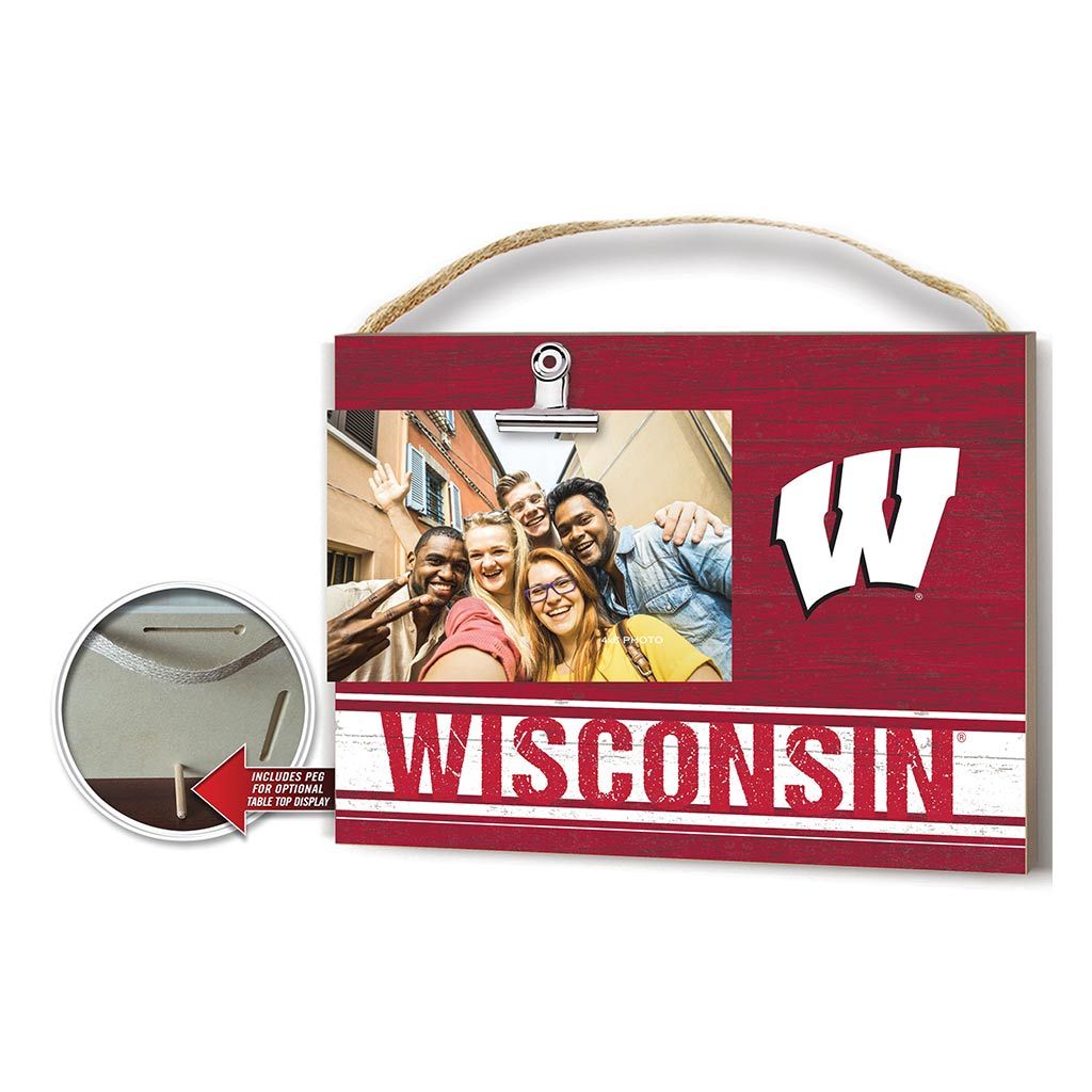 Clip It Colored Logo Photo Frame Wisconsin Badgers