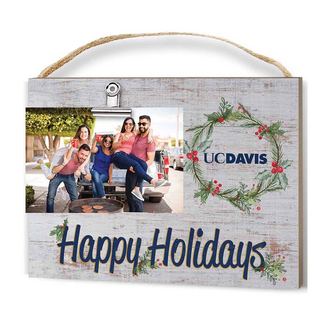 Happy Holidays Clip It Photo Frame California Davis Aggies