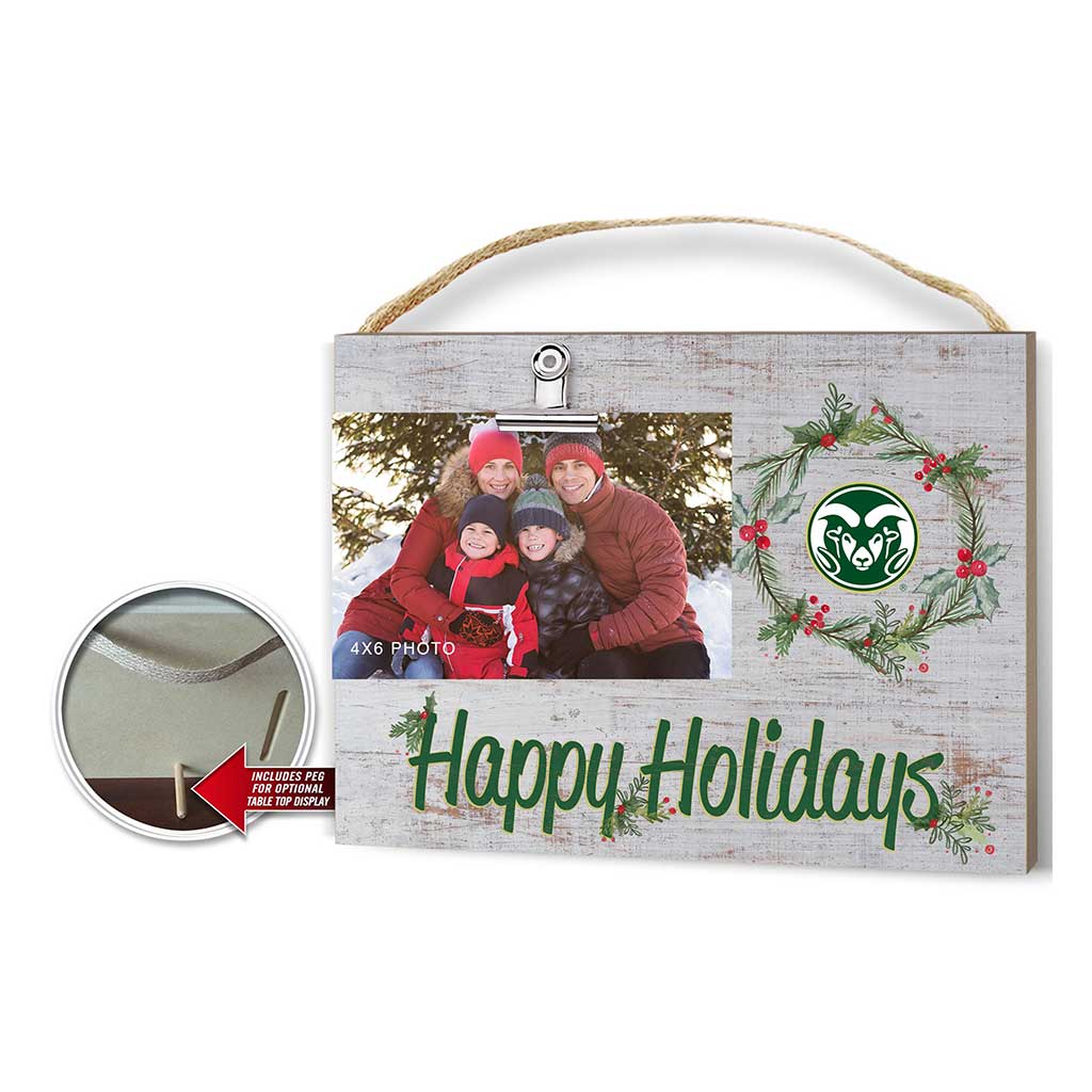 Happy Holidays Clip It Photo Frame Colorado State-Ft. Collins Rams