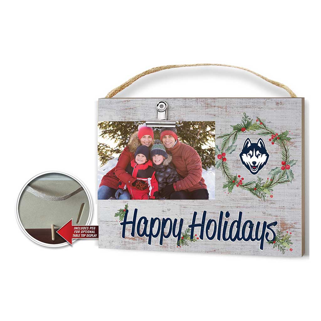 Happy Holidays Clip It Photo Frame Connecticut Huskies