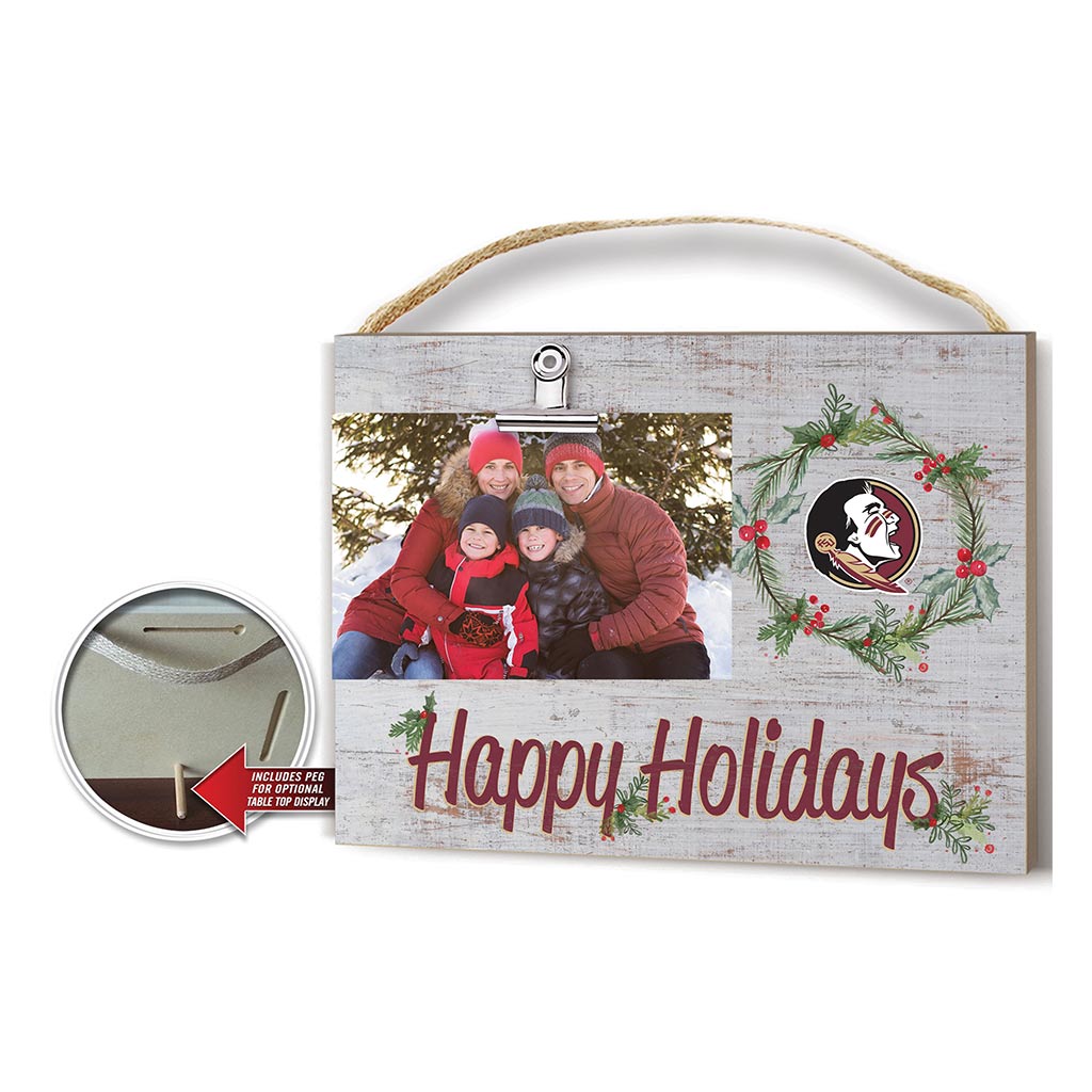 Happy Holidays Clip It Photo Frame Florida State Seminoles