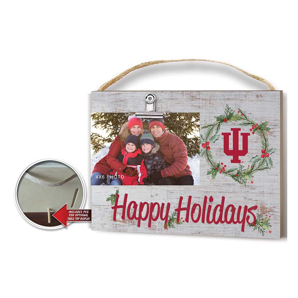 Happy Holidays Clip It Photo Frame Indiana Hoosiers