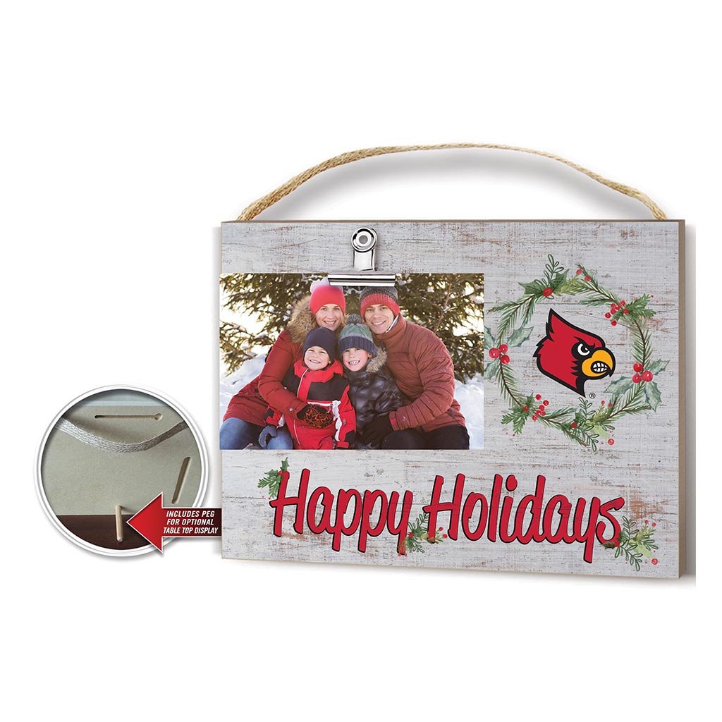 Happy Holidays Clip It Photo Frame Louisville Cardinals