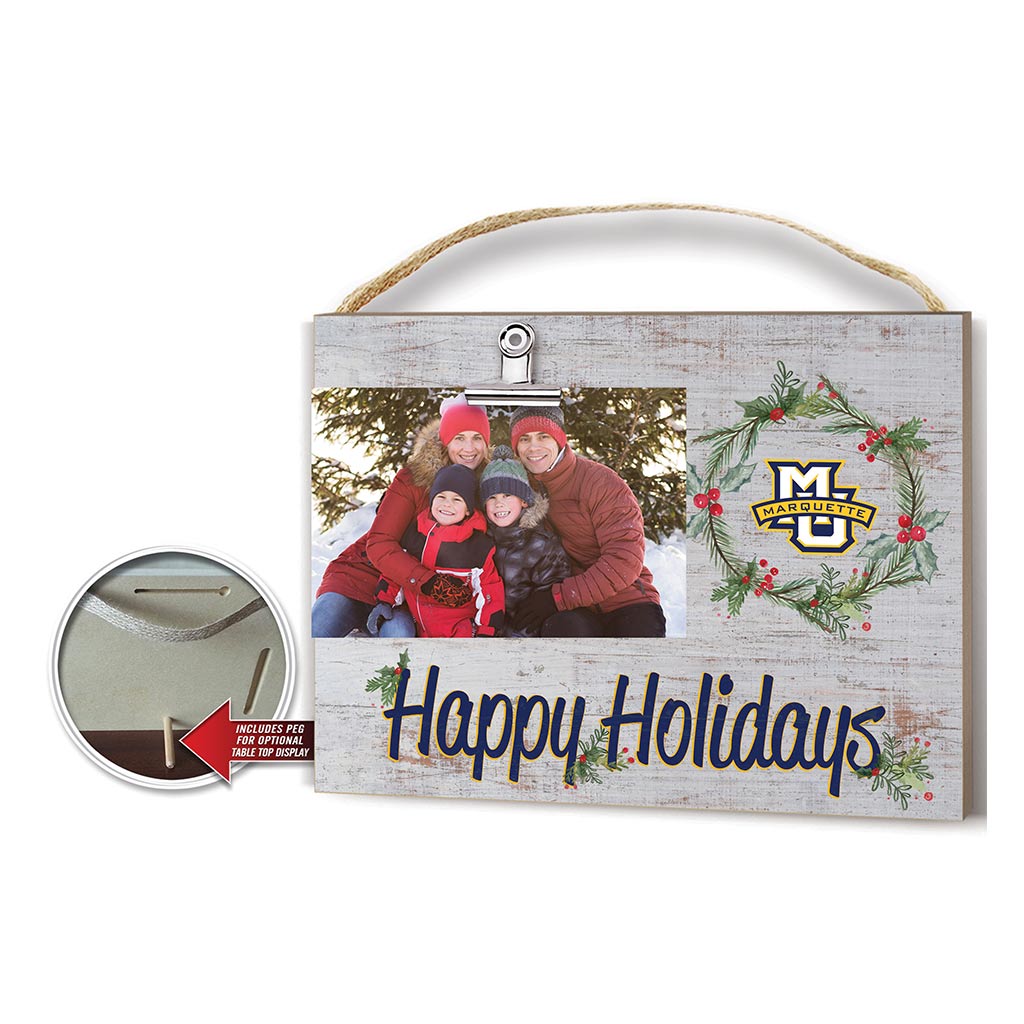 Happy Holidays Clip It Photo Frame Marquette Golden Eagles