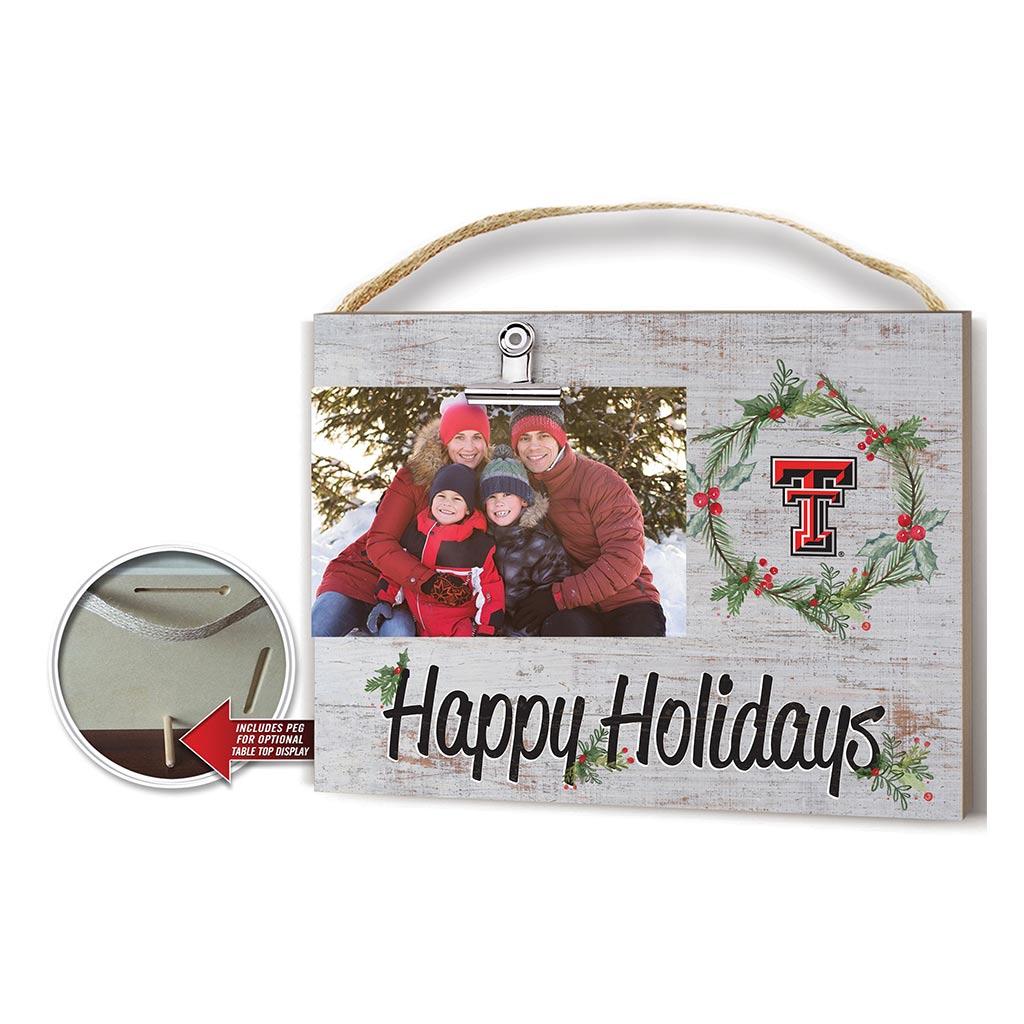 Happy Holidays Clip It Photo Frame Texas Tech Red Raiders