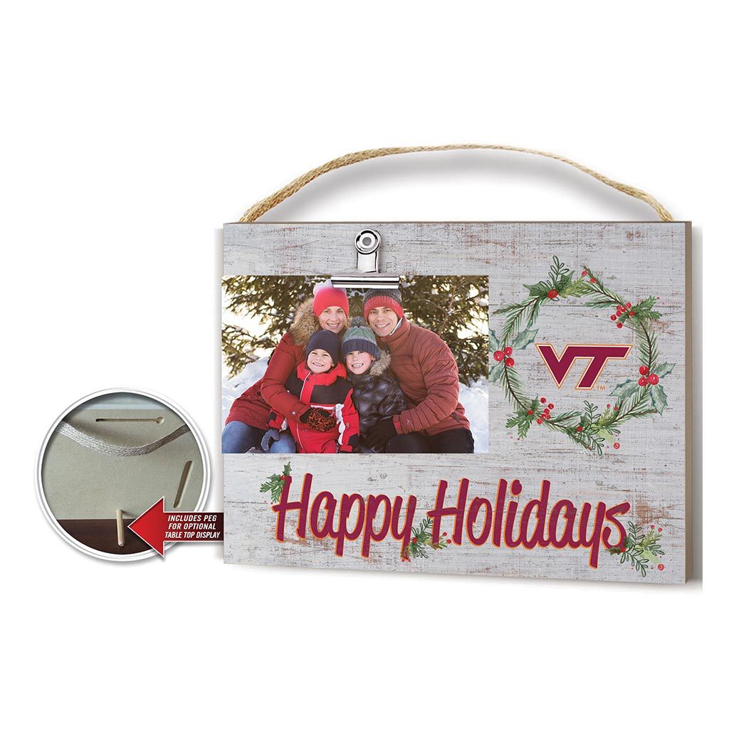 Happy Holidays Clip Photo Frame Virginia Tech Hokies
