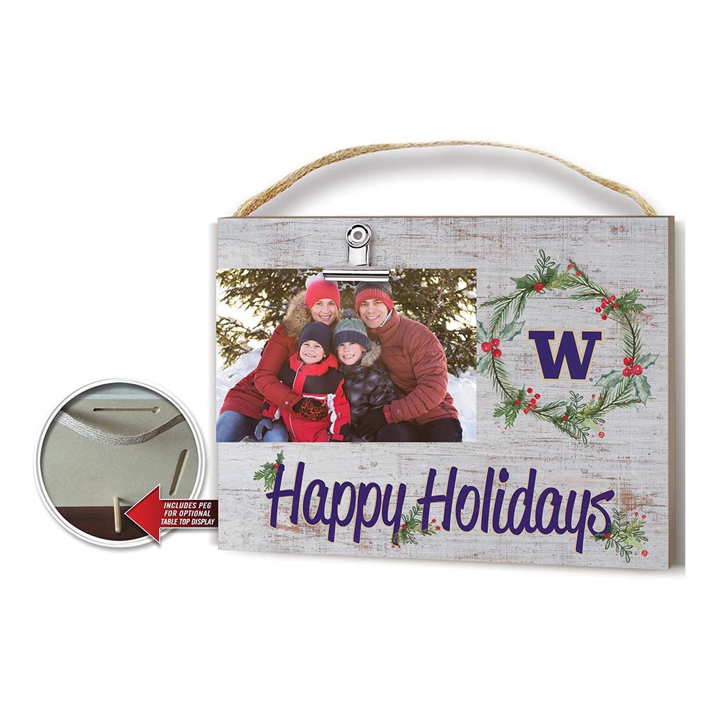 Happy Holidays Clip Photo Frame Washington Huskies