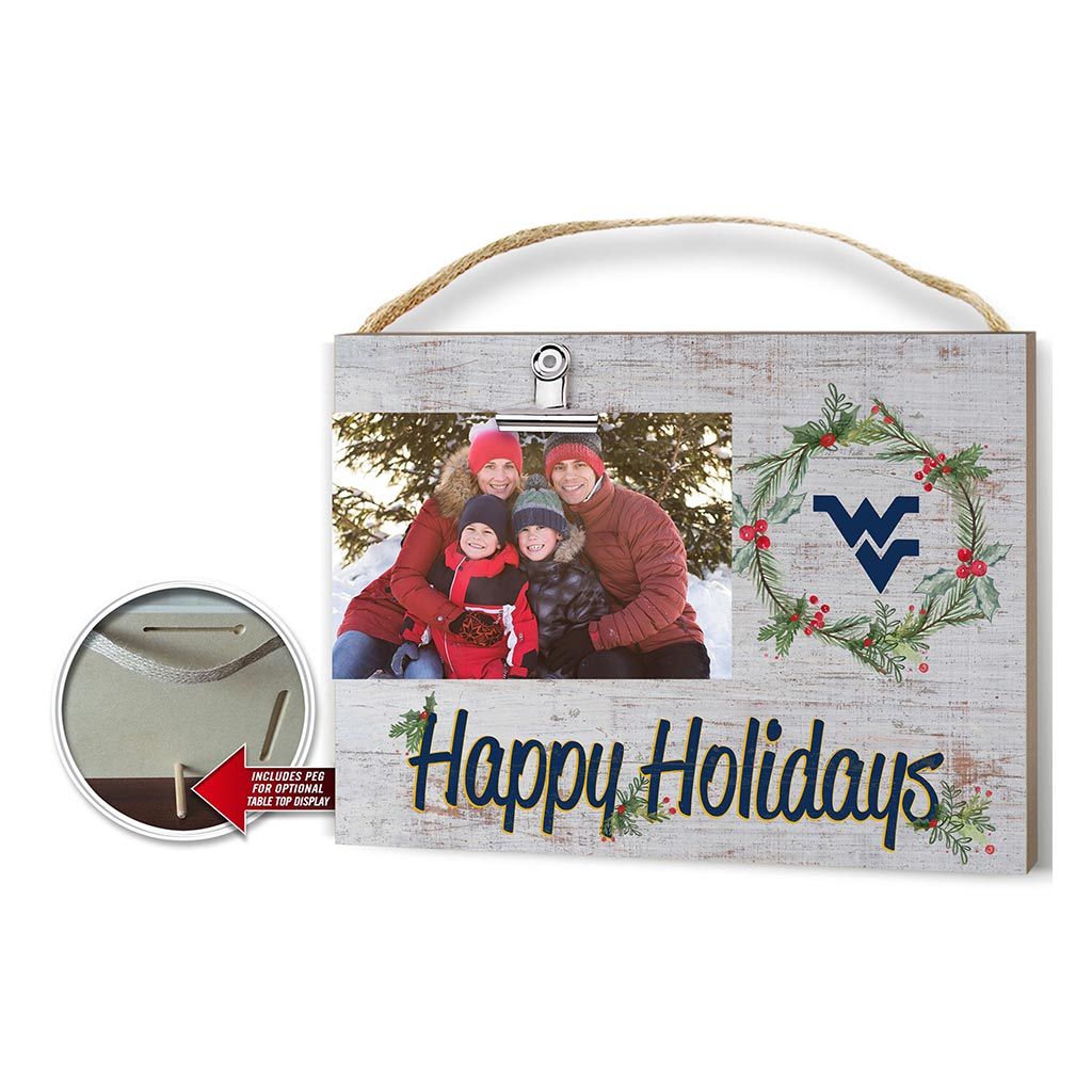 Happy Holidays Clip Photo Frame West Virginia Mountaineers