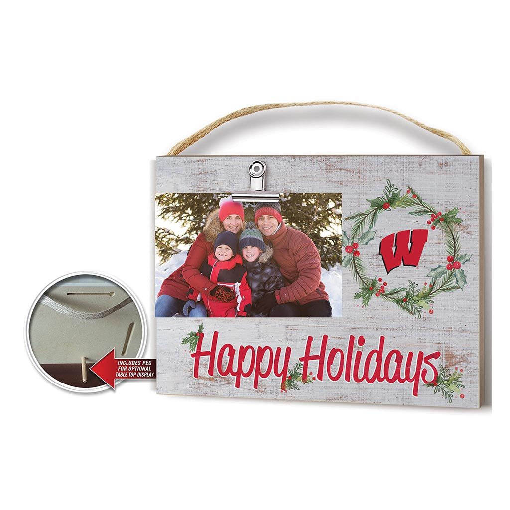 Happy Holidays Clip Photo Frame Wisconsin Badgers