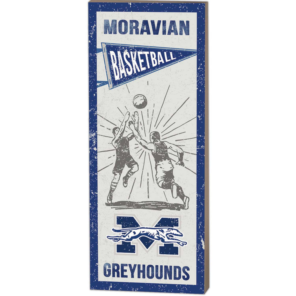 7x18 Vintage Player Moravian College Greyhounds Basketball
