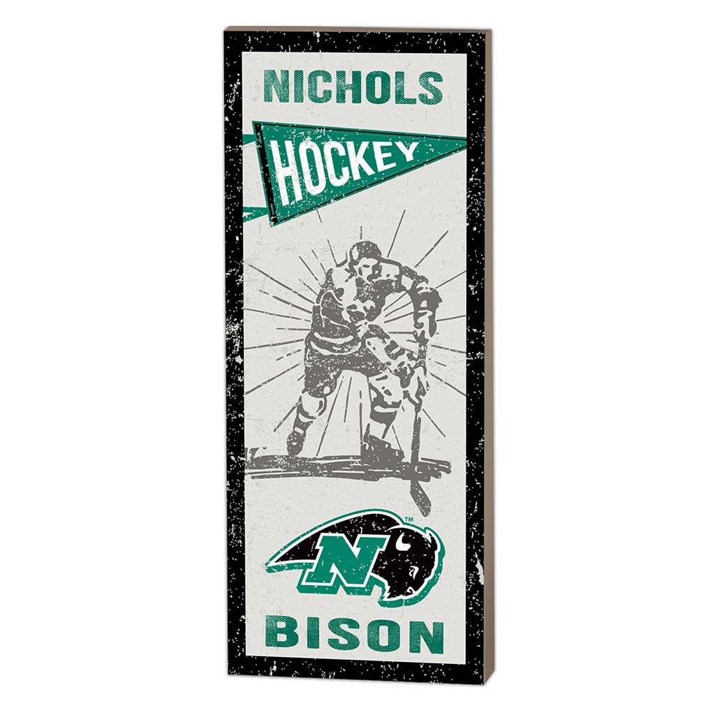 7x18 Vintage Player Nichols College Bison Hockey