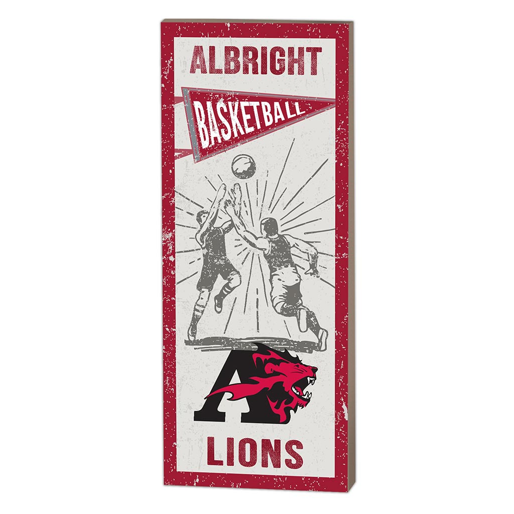 7x18 Vintage Player Albright College Lions Basketball