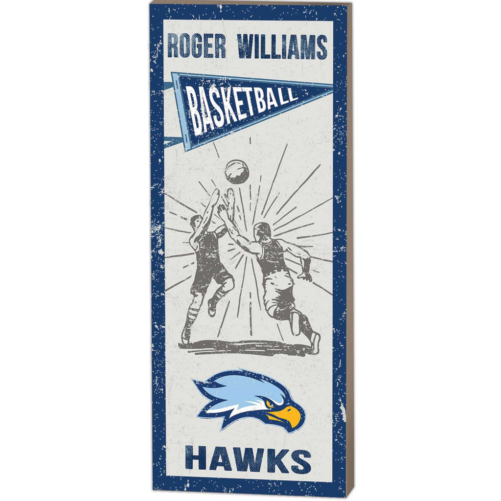 7x18 Vintage Player Roger Williams University Hawks Basketball