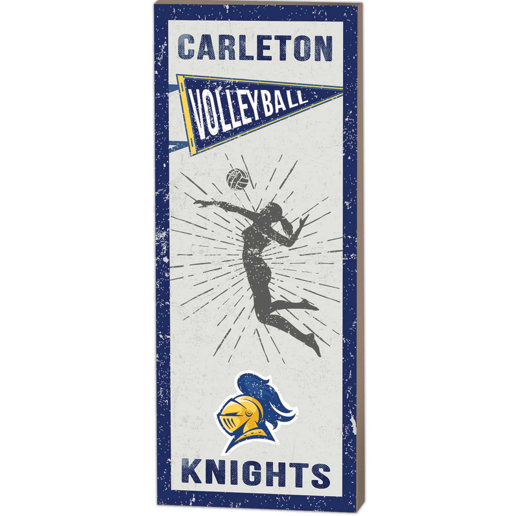 7x18 Vintage Player Carleton College Knights Volleyball Women
