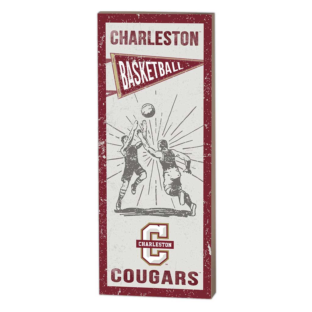 7x18 Vintage Player Charleston College Cougars Basketball
