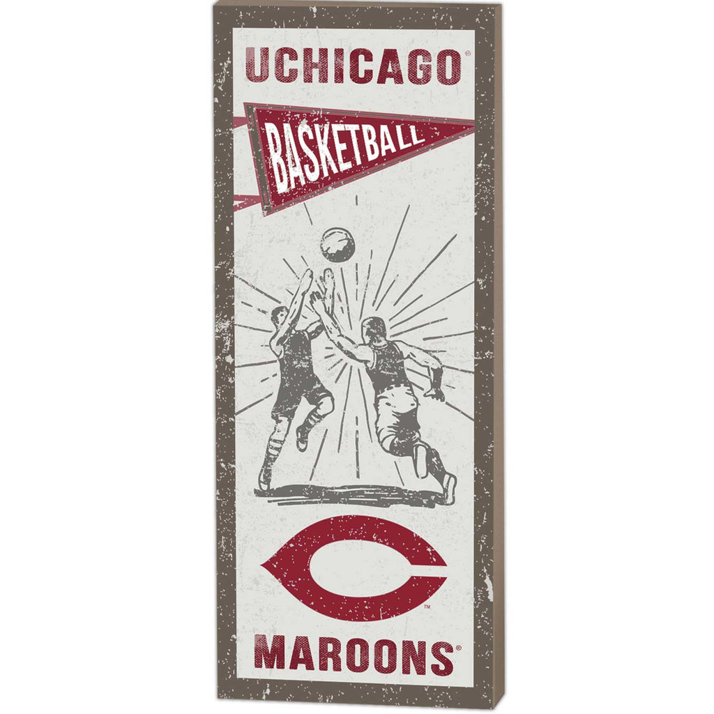 7x18 Vintage Player University of Chicago Maroons Basketball
