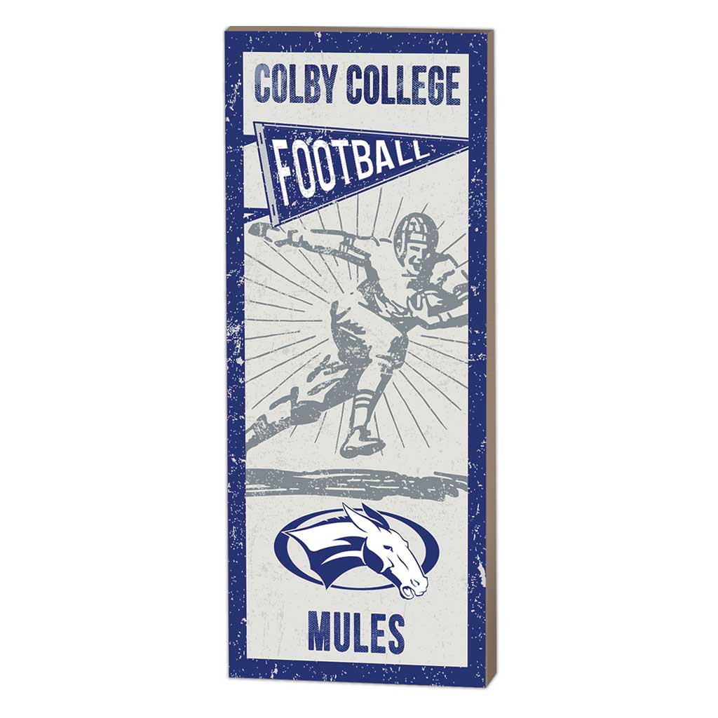 7x18 Vintage Player Colby College White Mules
