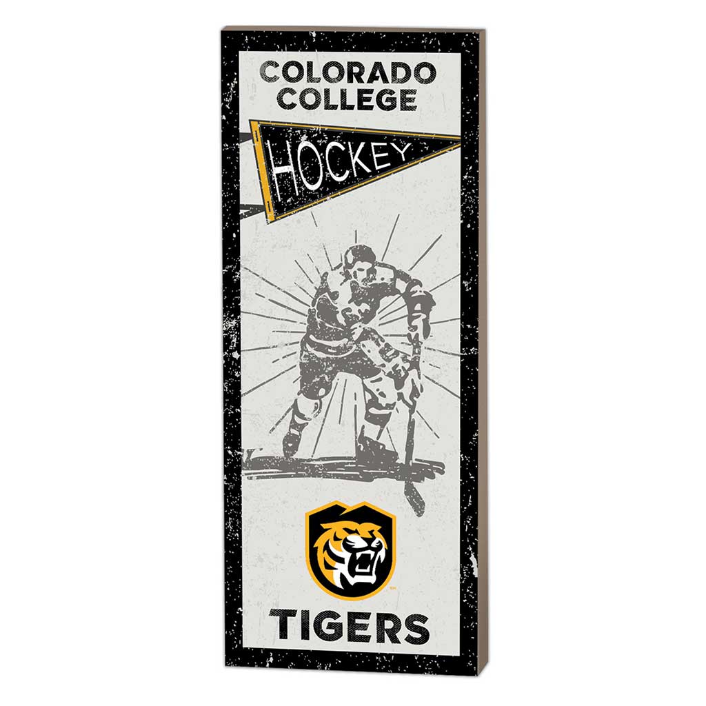 7x18 Vintage Player Colorado College Tigers Hockey