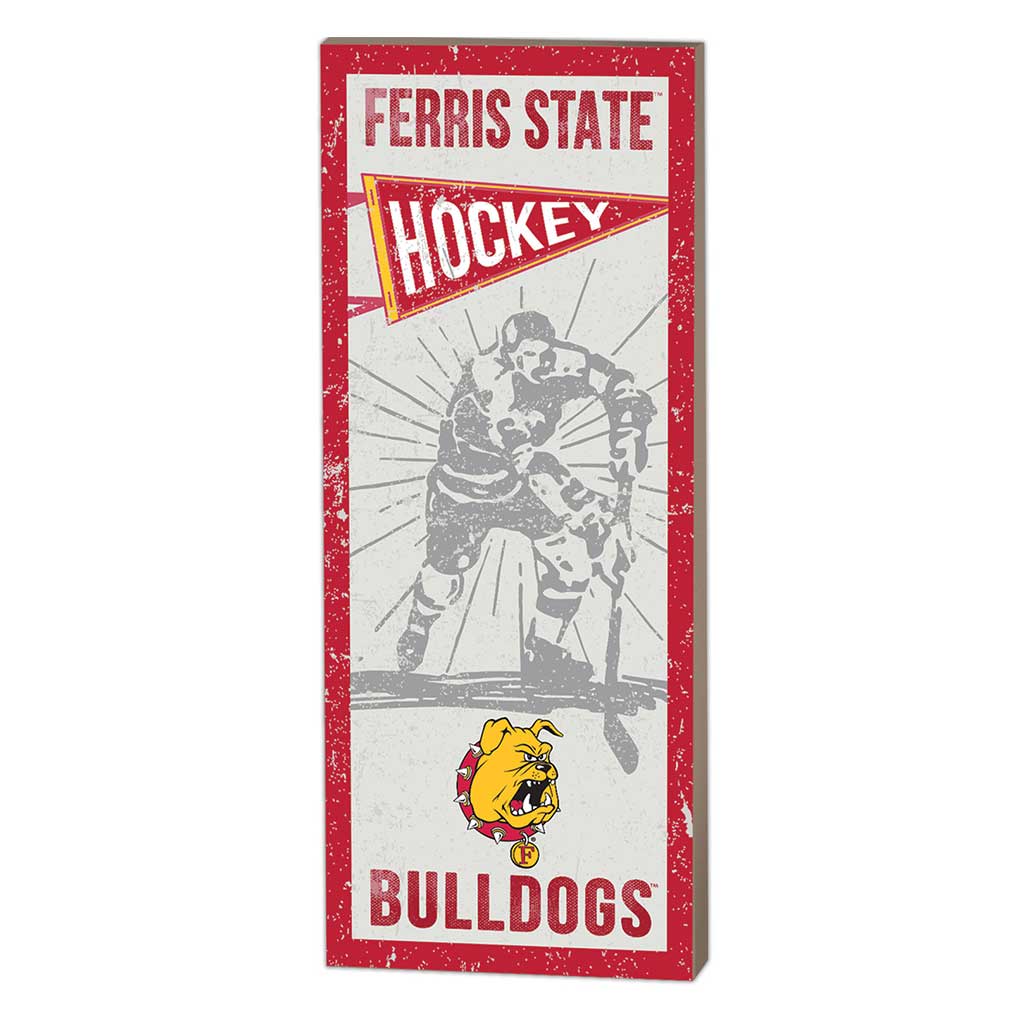 7x18 Vintage Player Ferris State Bulldogs Hockey