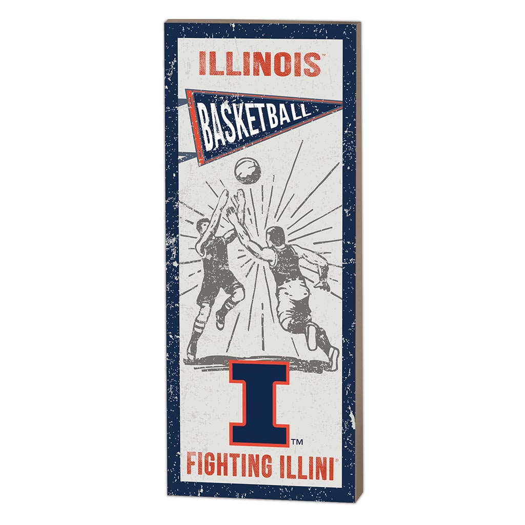 7x18 Vintage Player Illinois Fighting Illini Baseball