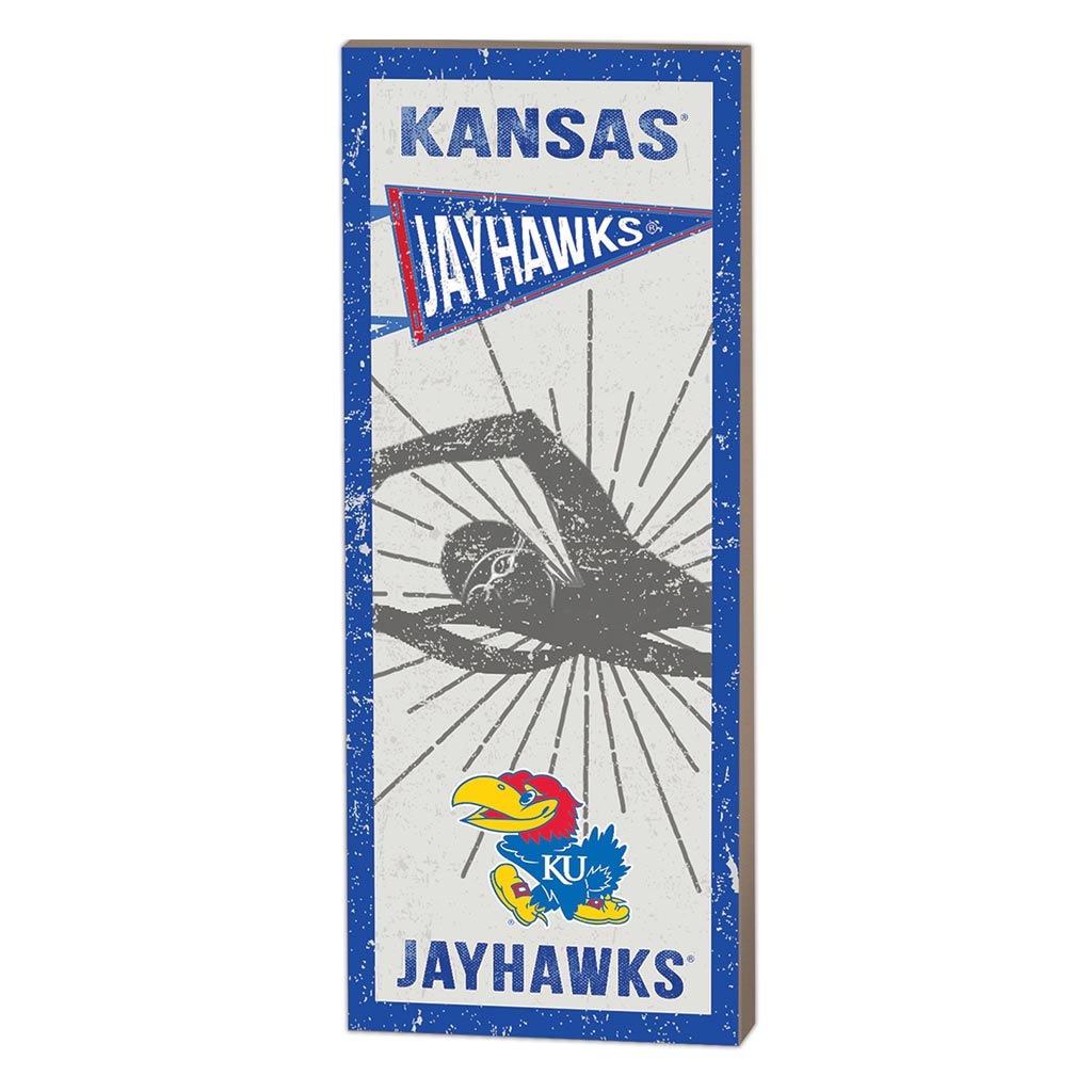 7x18 Vintage Player Kansas Jayhawks Swimming