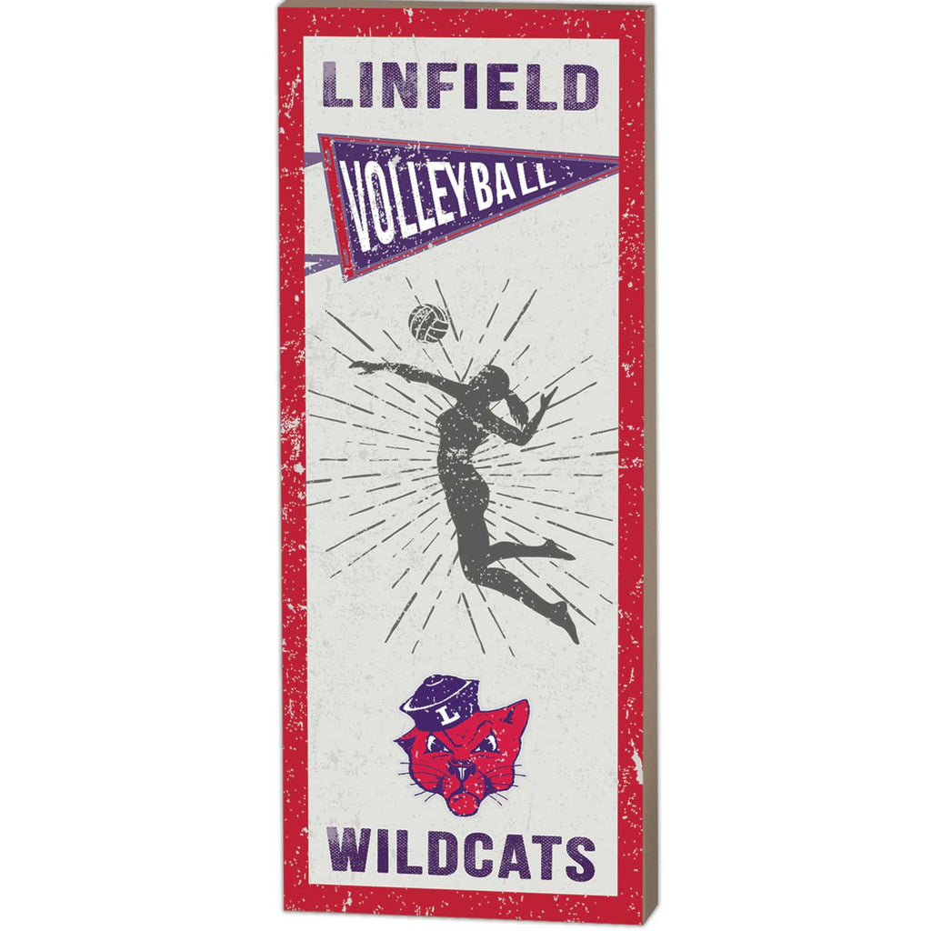 7x18 Vintage Player Linfield College Wildcats Volleyball Women