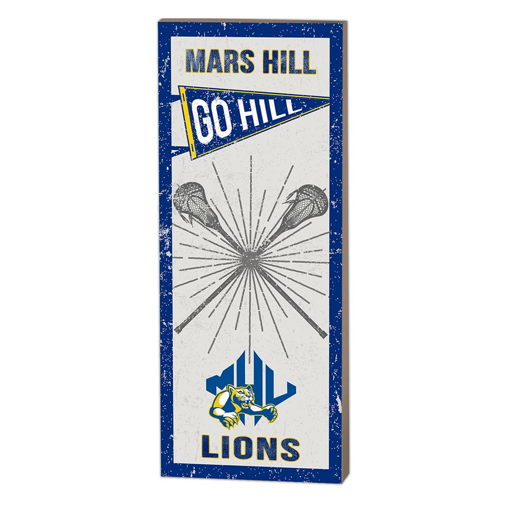 7x18 Vintage Player Mars Hill College Lions Lacrosse