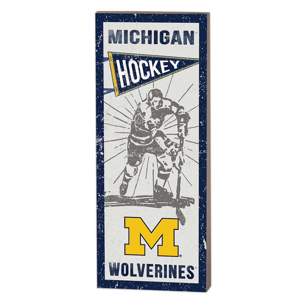 7x18 Vintage Player Michigan Wolverines Hockey