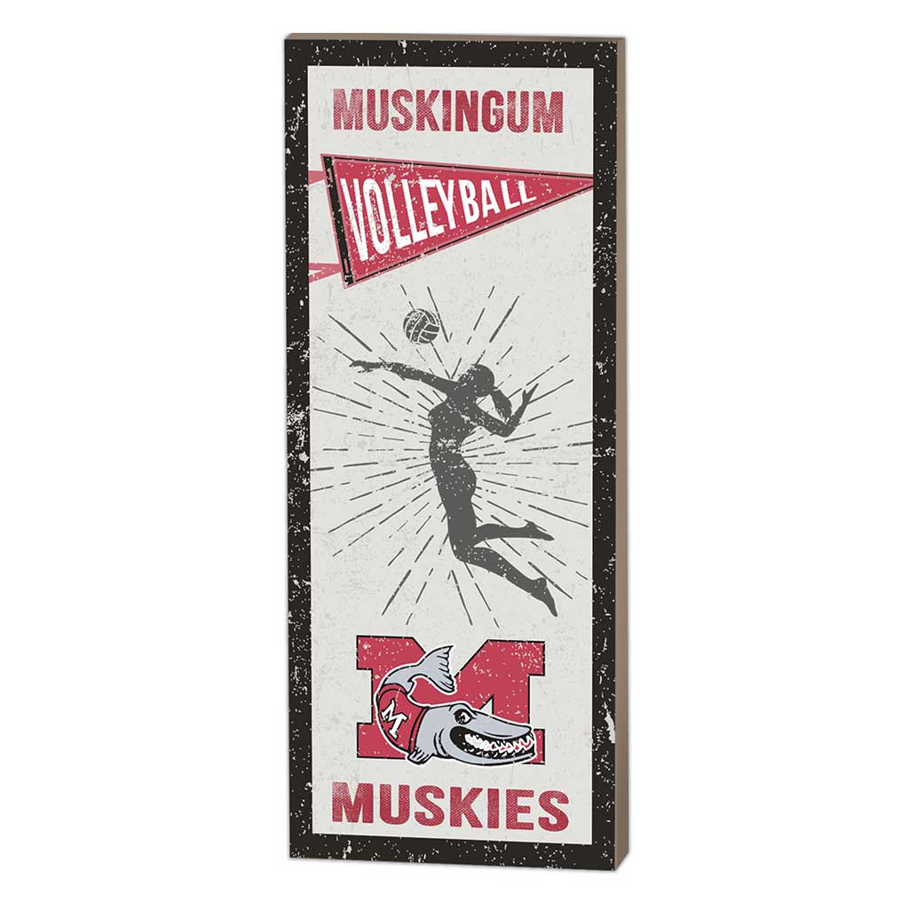 7x18 Vintage Player Muskingum Fighting Muskies Volleyball Women