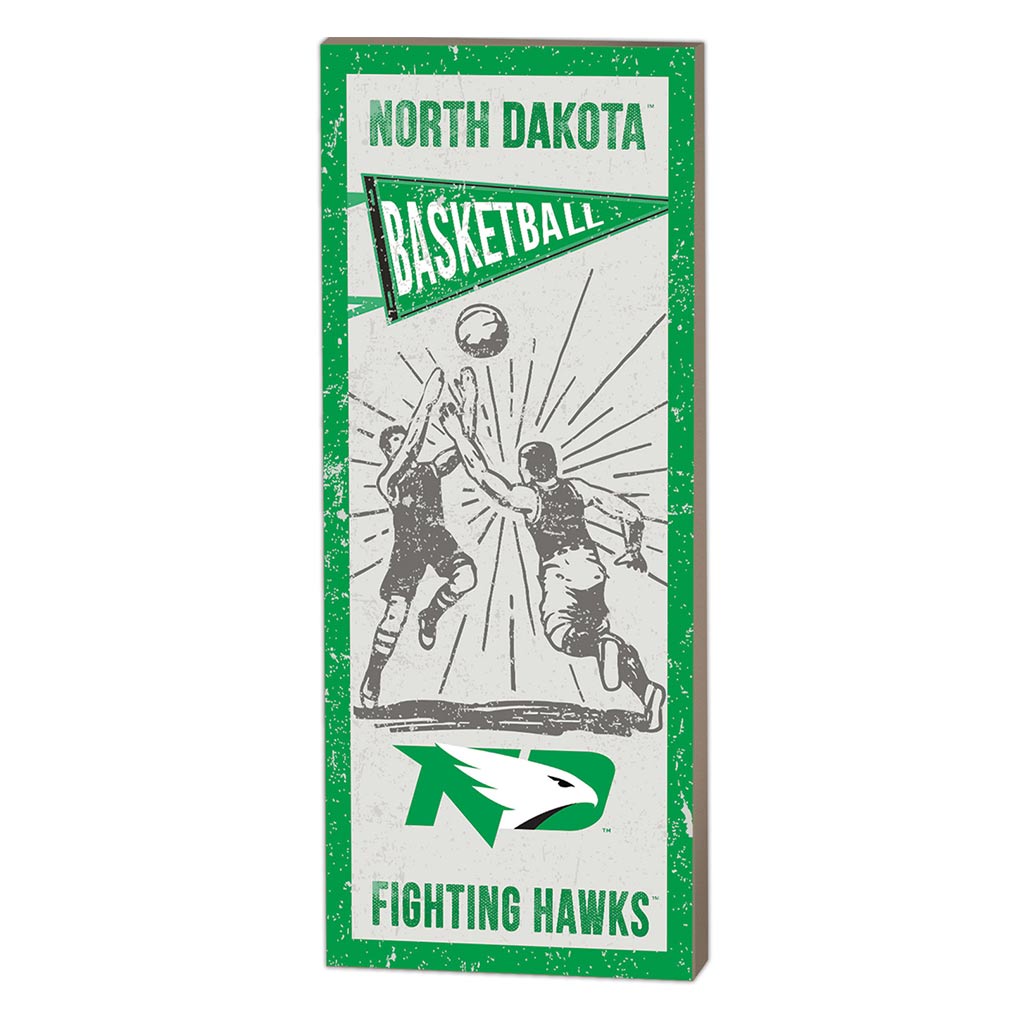 7x18 Vintage Player North Dakota Fighting Hawks Basketball