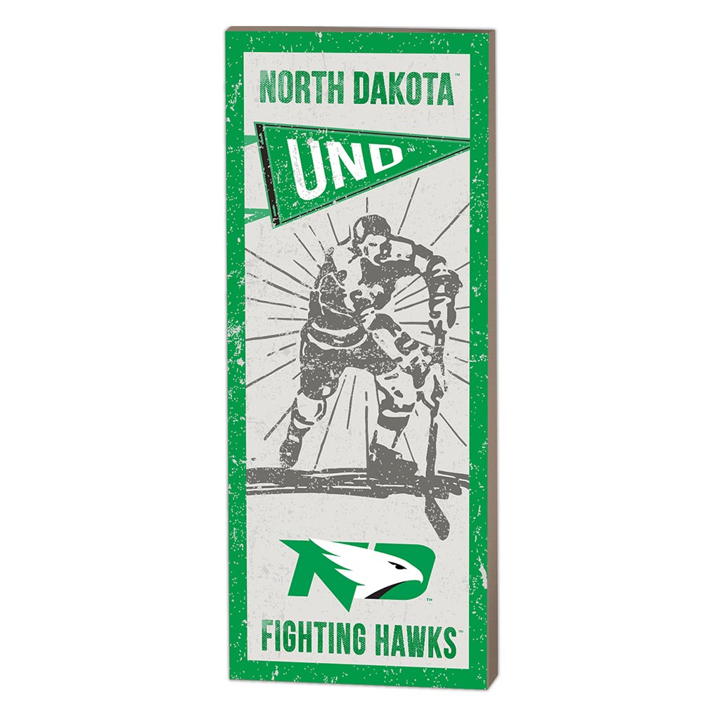 7x18 Vintage Player North Dakota Hockey