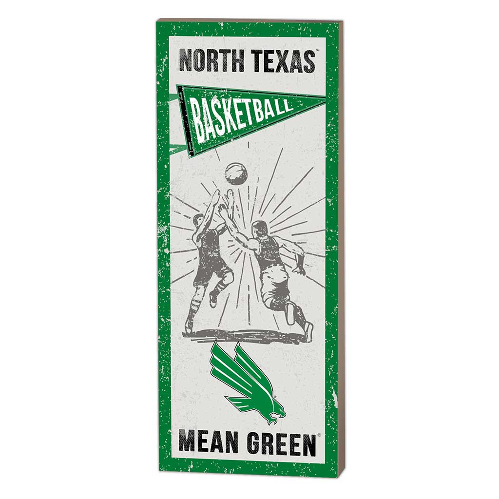 7x18 Vintage Player North Texas Mean Green Basketball