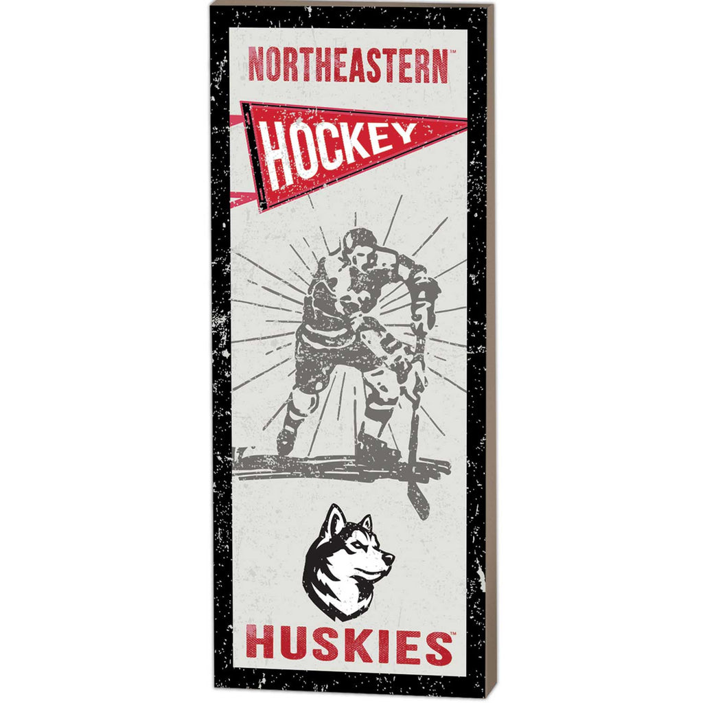 7x18 Vintage Player Northeastern Huskies Hockey