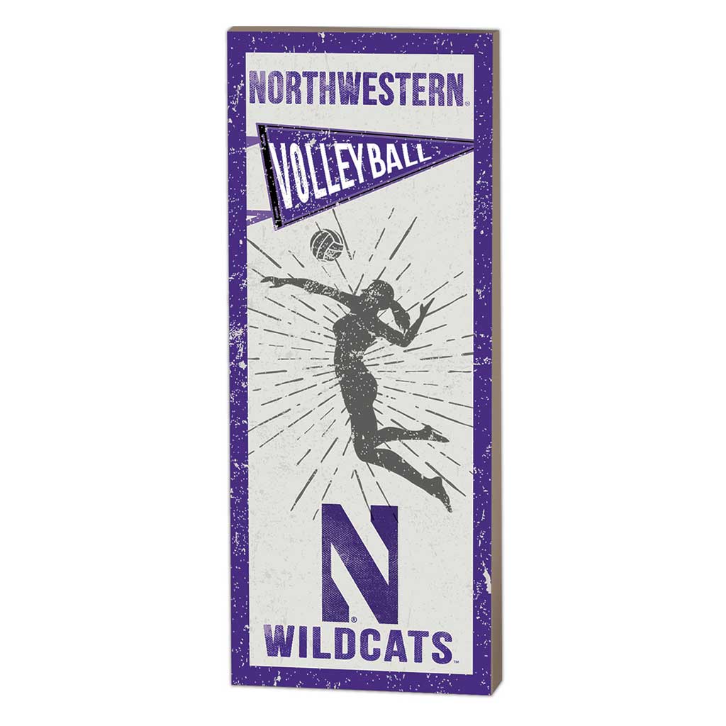 7x18 Vintage Player Northwestern Wildcats Volleyball Women