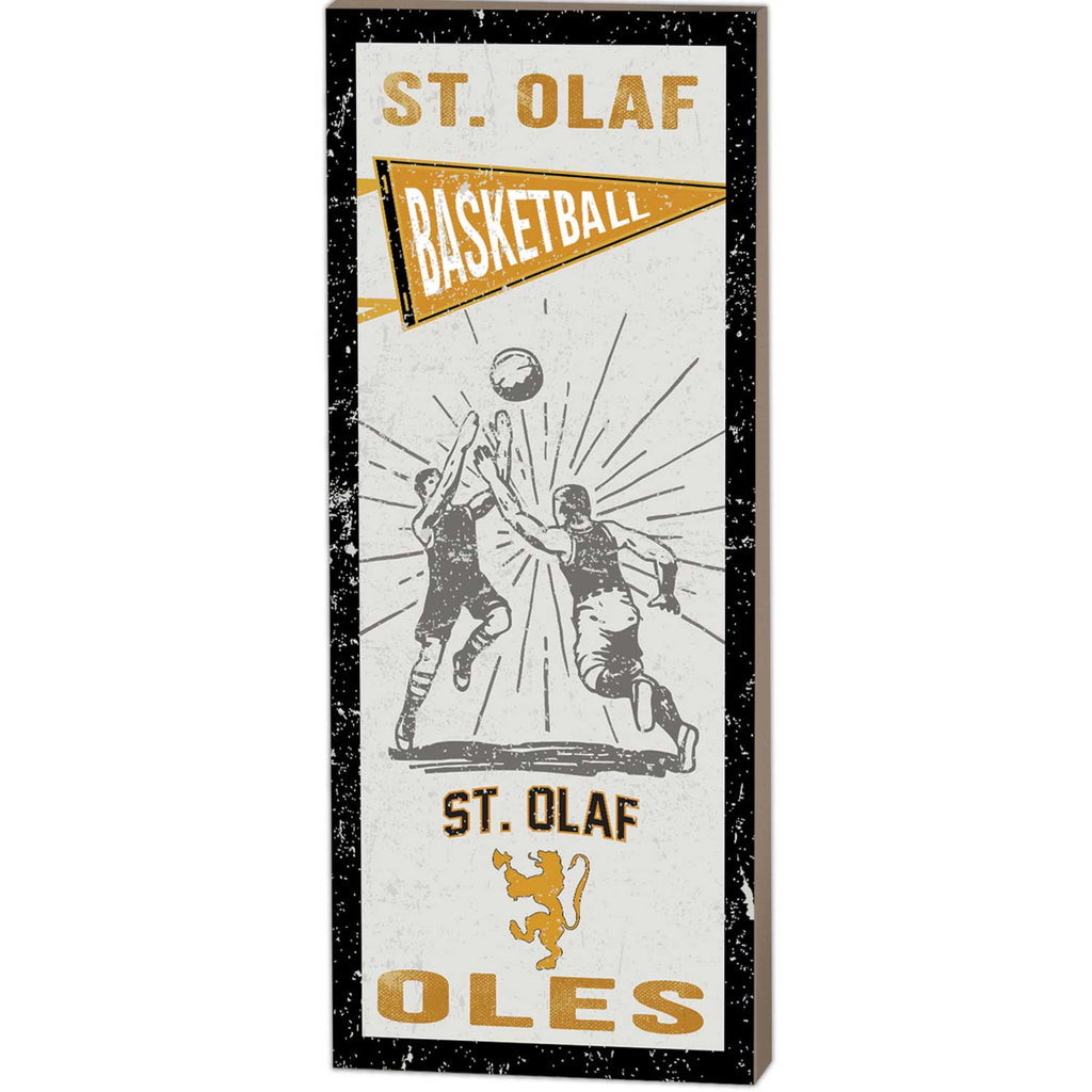7x18 Vintage Player Saint Olaf College Oles Basketball