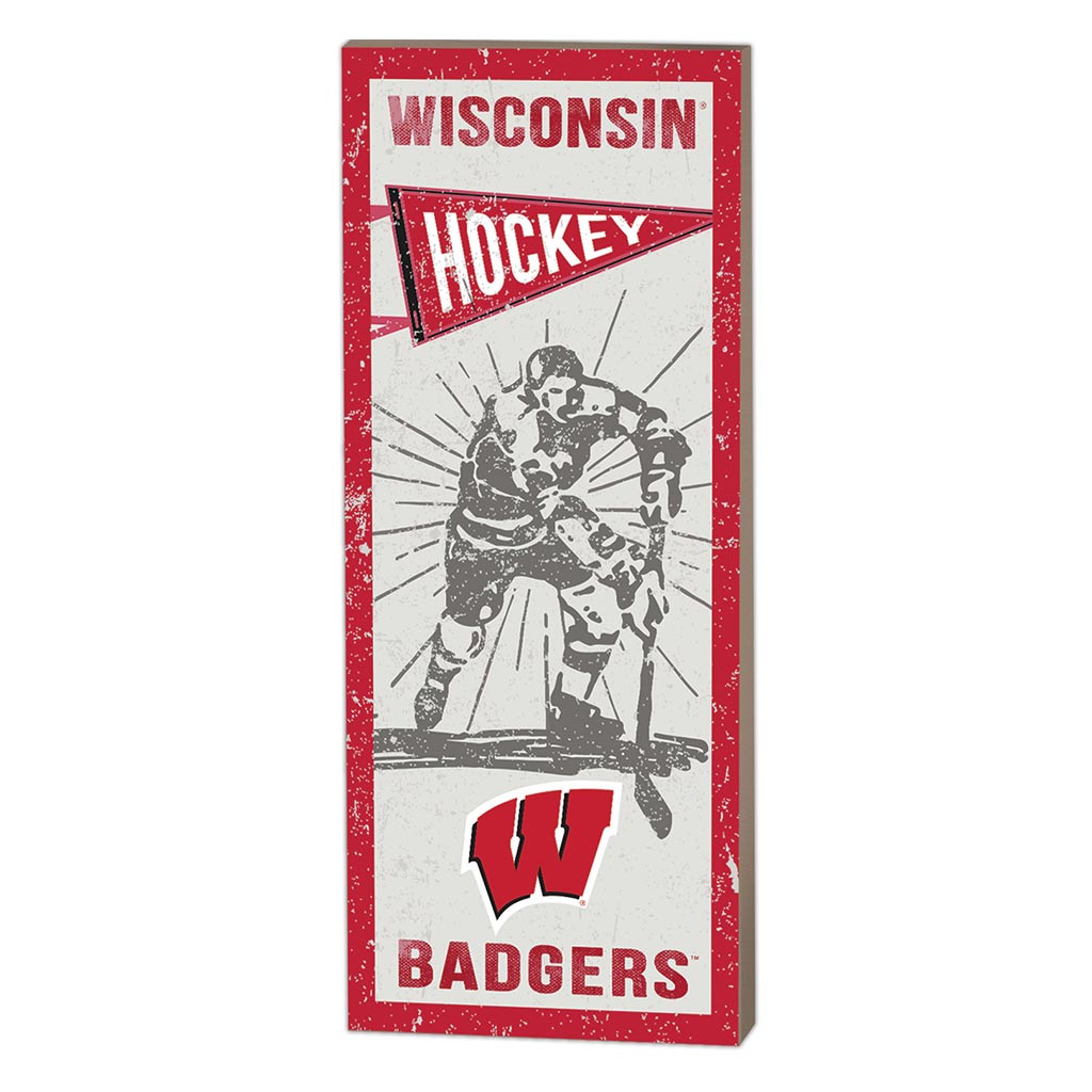 7x18 Vintage Player Wisconsin Badgers Hockey