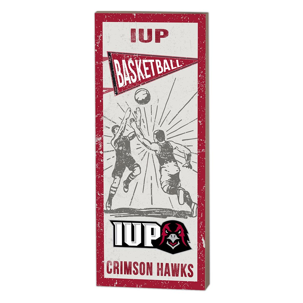 7x18 Vintage Basketball Player Indiana University of Pennsylvania Crimson Hawks
