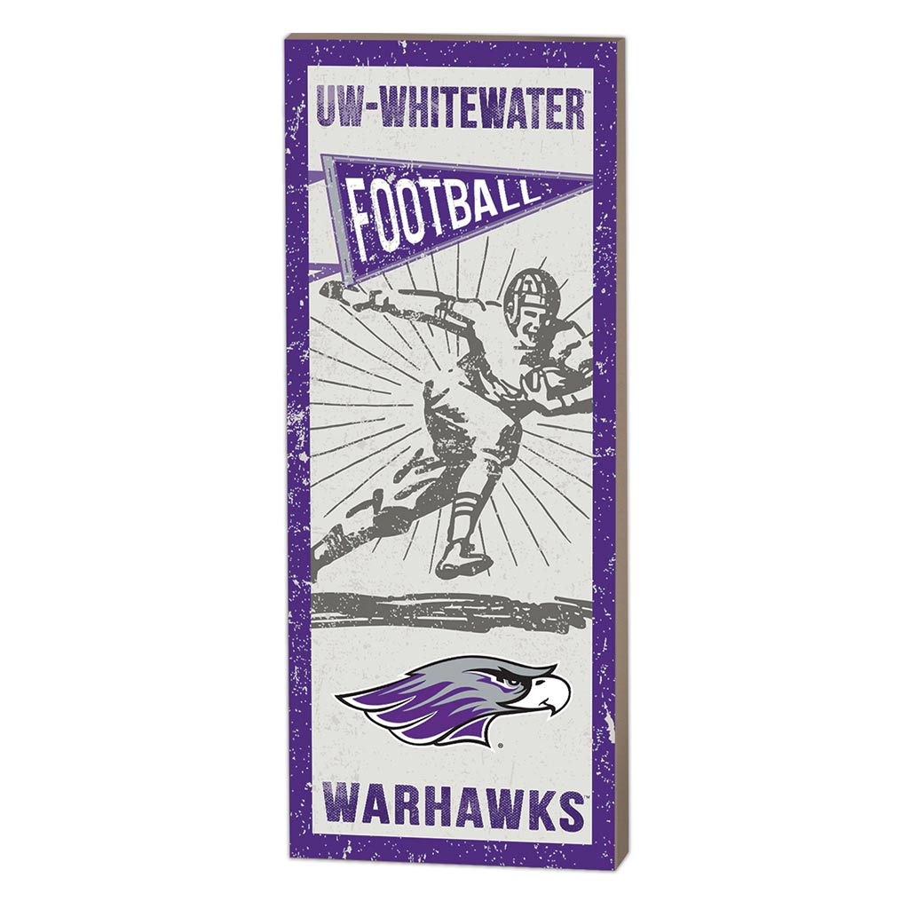 7x18 Vintage Player University of Wisconsin Whitewater Warhawks