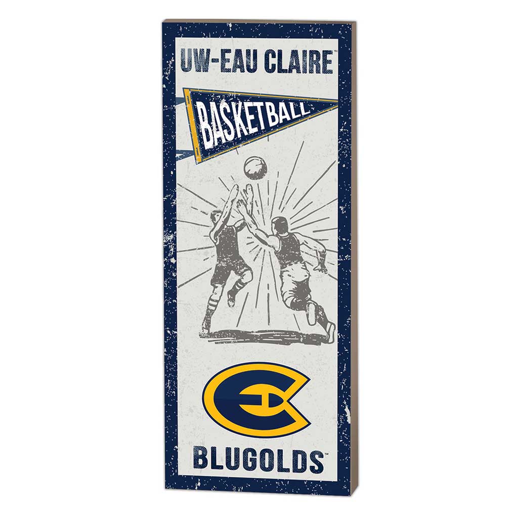 7x18 Vintage Player Eau Claire University Blugolds Basketball