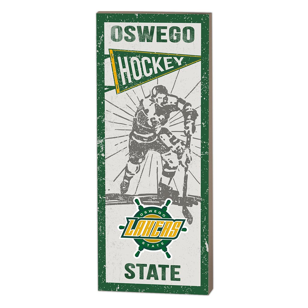 7x18 Vintage Player State University of New York at Oswego Lakers Hockey