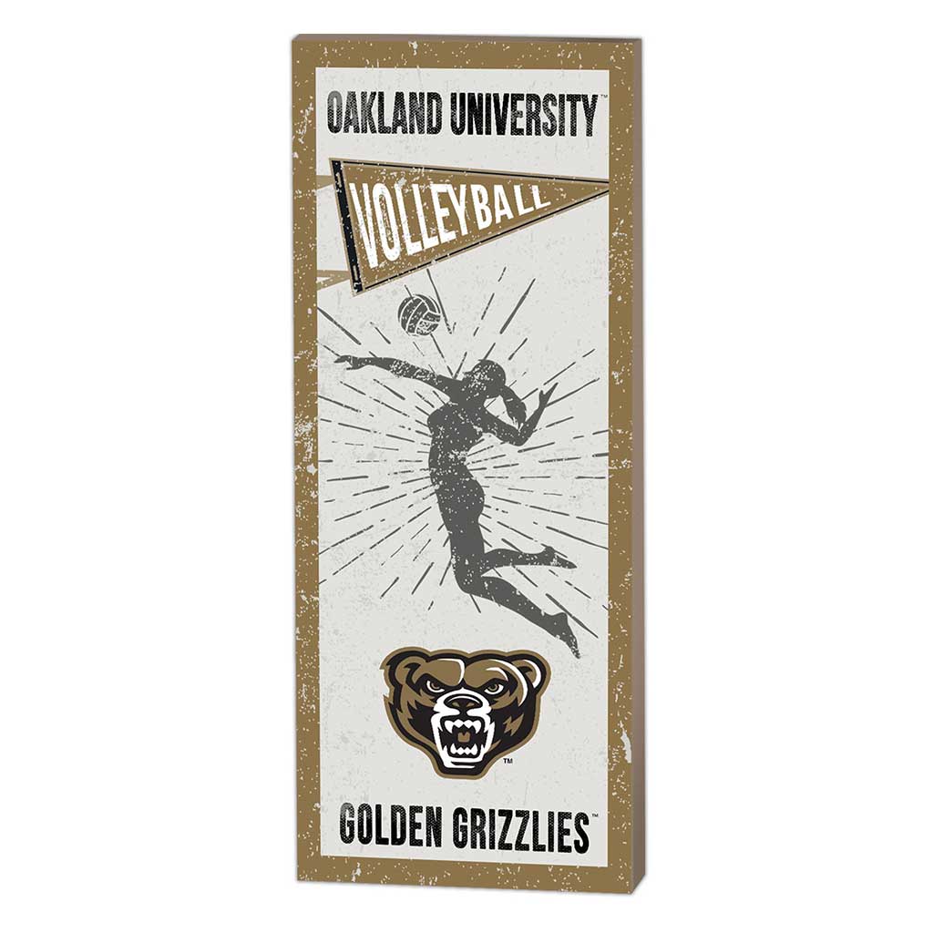 7x18 Vintage Player Oakland University Golden Grizzlies Volleyball Women