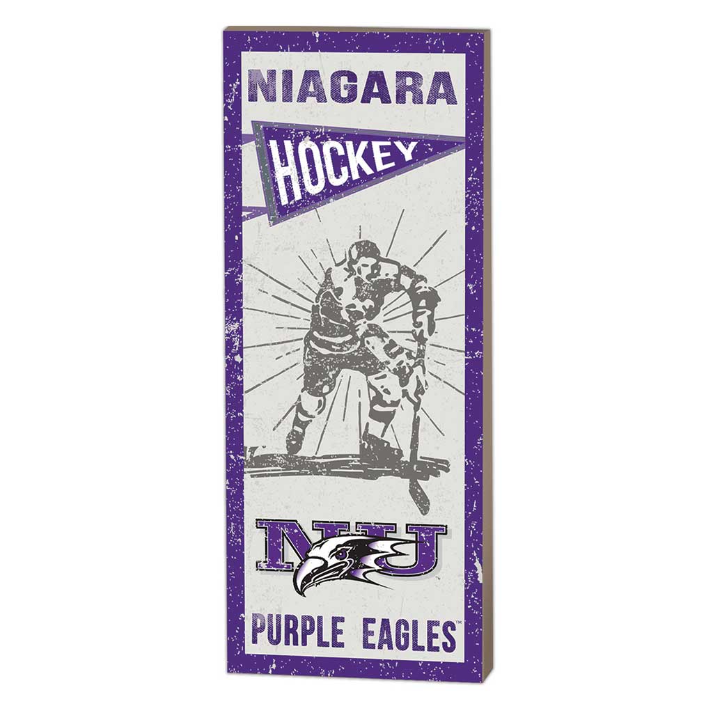 7x18 Vintage Player Niagara University Purple Eagles Hockey