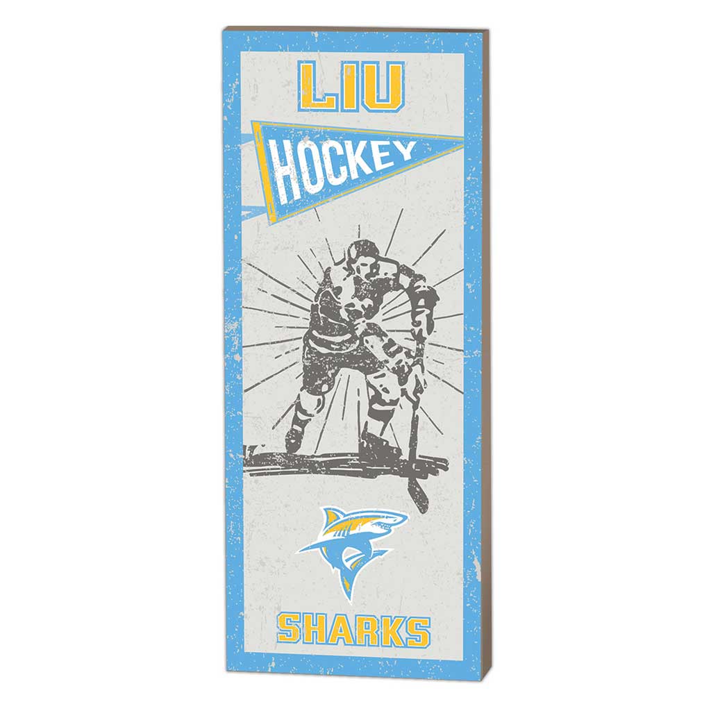 7x18 Vintage Player Long Island University Sharks Hockey